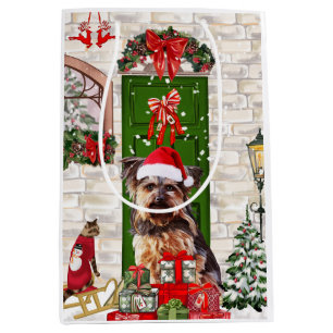 Yorkie Dog Christmas Medium Gift Bag
