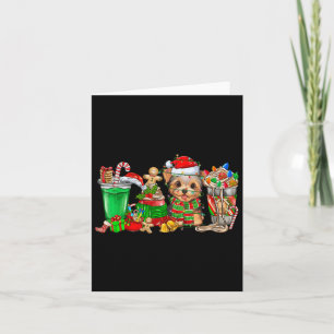Yorkie Dog Christmas Pajamas Coffee Latte Mugs Xma Card