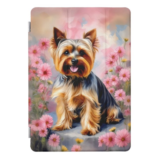 Yorkie Dog Flower iPad Pro Cover (Front)