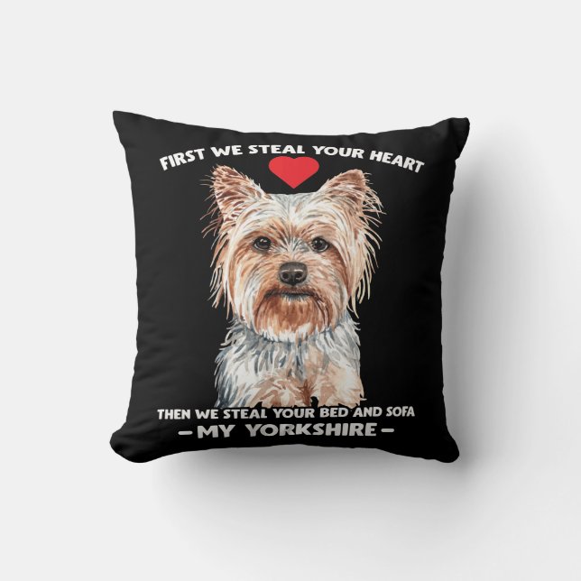 Yorkie dog gift Yorkshire pet lover Throw Pillow (Front)