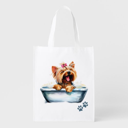 Yorkie Dog Grocery Bag