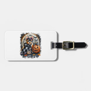 Yorkie Dog Halloween Square Luggage Tag