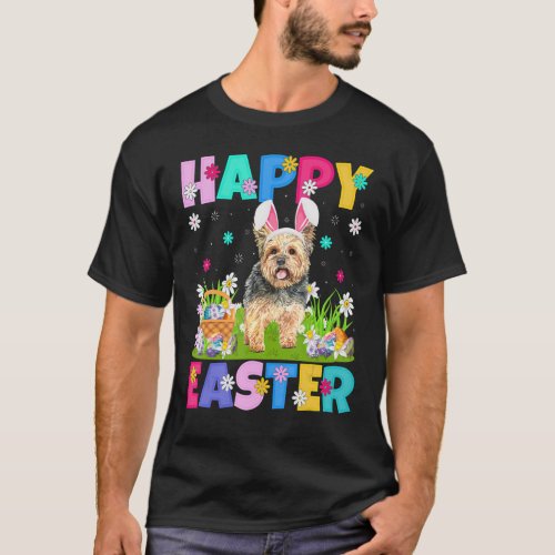 Yorkie Dog  Happy Easter Bunny Yorkie Easter Sunda T_Shirt