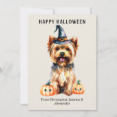 Yorkie Dog Happy Halloween Holiday Card (Front)