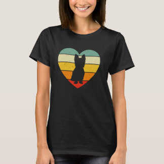 Yorkie Dog Love Retro Vintage Heart Yorkshire Terr T-Shirt
