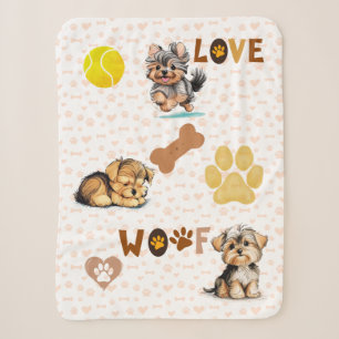 Yorkie Dog Lovers Sherpa Blanket