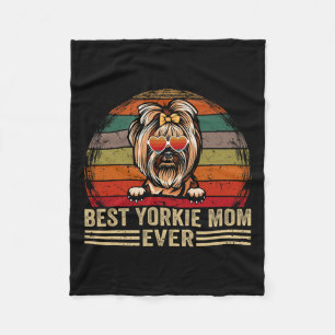Yorkie Dog Mom Lover Fun Vintage Best Yorkie Mom E Fleece Blanket