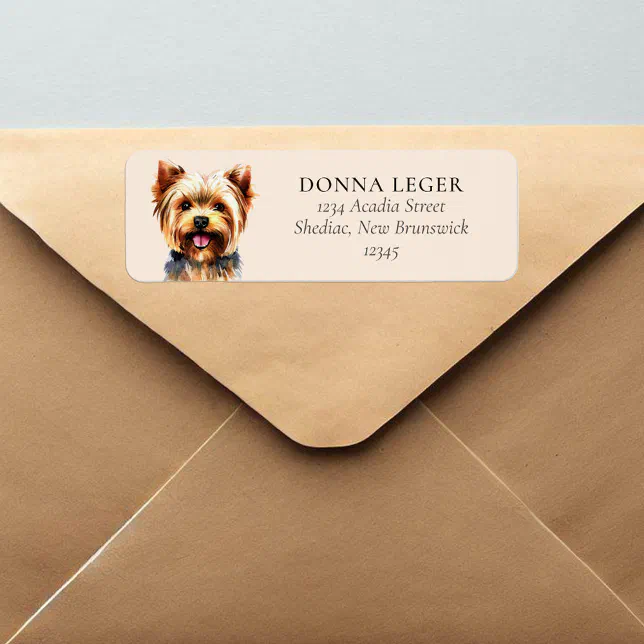 Yorkie Dog Personalized Address Label Zazzle