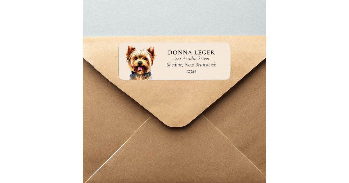 Yorkie Dog Personalized Address Label Zazzle