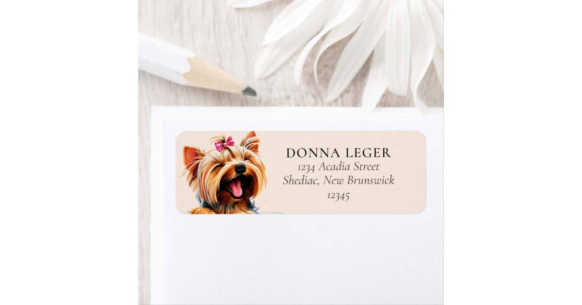 Yorkie Dog Personalized Address Label Zazzle