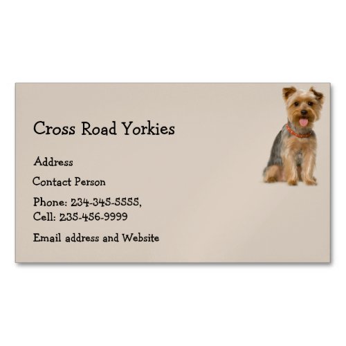 Yorkie Dog Pet Animal Logo Business Card Mag