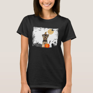 Yorkie Dog With Pumpkin Halloween Costume Breed T-Shirt