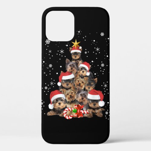 Yorkie Dogs Tree Christmas Sweater Xmas Pet Animal iPhone 12 Case