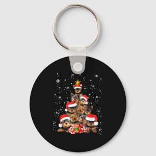 Yorkie Dogs Tree Christmas Sweater Xmas Pet Animal Keychain