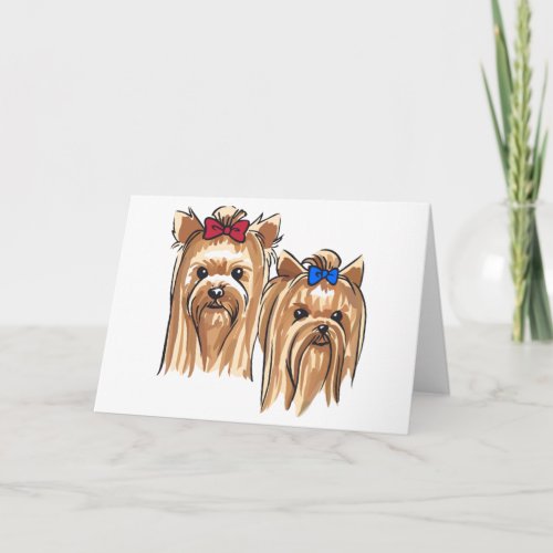 Yorkie Faces Card