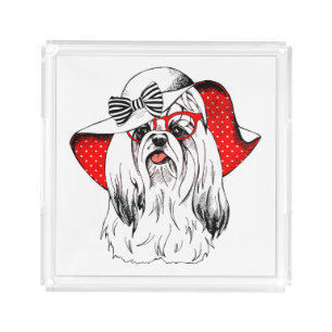 Yorkie Fashion Shoot Acrylic Tray