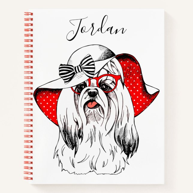 Yorkie Fashion Shoot | Add Your Name Notebook (Front)