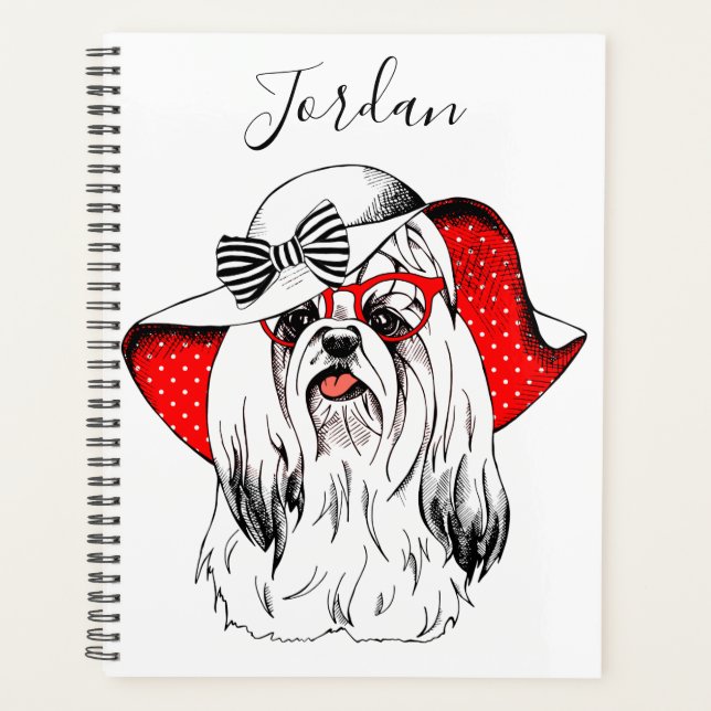 Yorkie Fashion Shoot | Add Your Name Planner (Front)