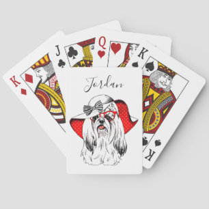 Yorkie Fashion Shoot   Add Your Name Poker Cards