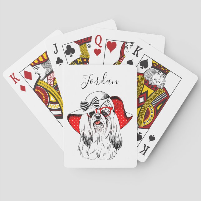 Yorkie Fashion Shoot | Add Your Name Poker Cards (Back)