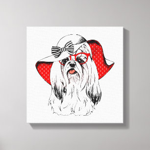 Yorkie Fashion Shoot Canvas Print
