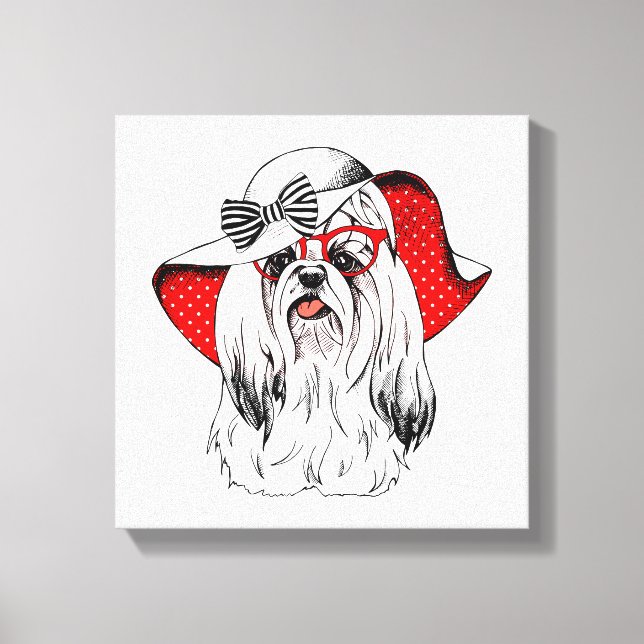 Yorkie Fashion Shoot Canvas Print (Front)