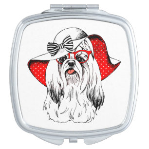 Yorkie Fashion Shoot Compact Mirror