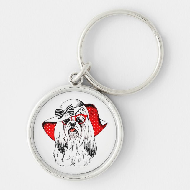 Yorkie Fashion Shoot Keychain (Front)