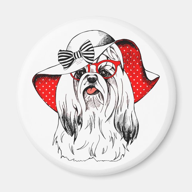 Yorkie Fashion Shoot Magnet (Front)