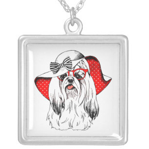 Yorkie Fashion Shoot Silver Plated Necklace