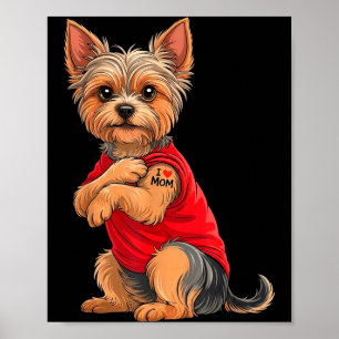 Yorkie featuring tattooed yorkshire terrier love poster