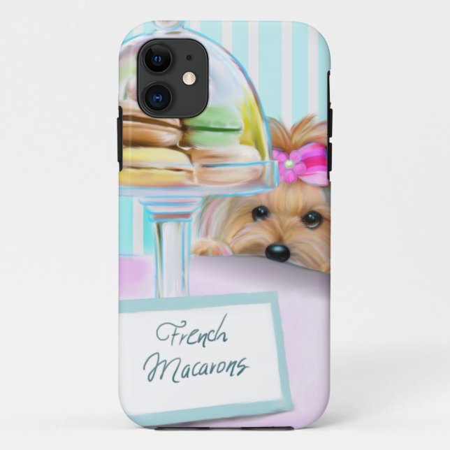 Yorkie French Macarons Case-Mate iPhone Case (Back)