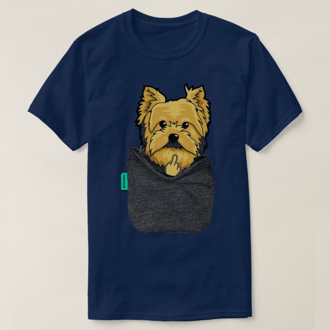 Yorkie FU Pocket T-Shirt (Design Front)