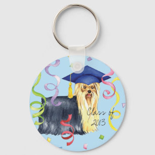 Yorkie Graduate Keychain