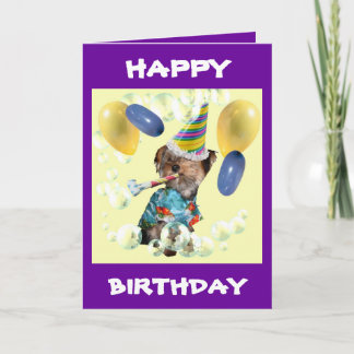 Yorkie Happy Birthday Card