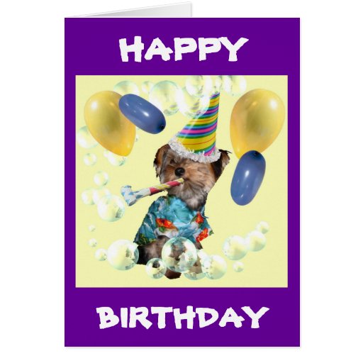Yorkie Happy Birthday Card | Zazzle
