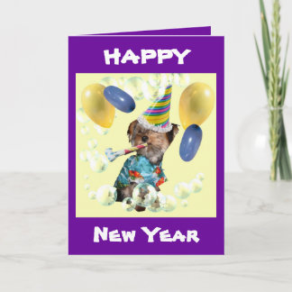 Yorkie Happy New Year Card