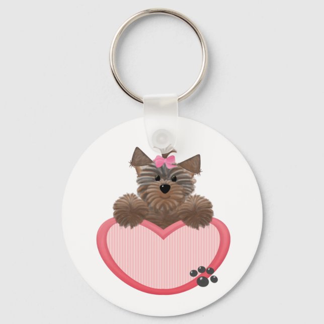 Yorkie-heart Keychain (Front)