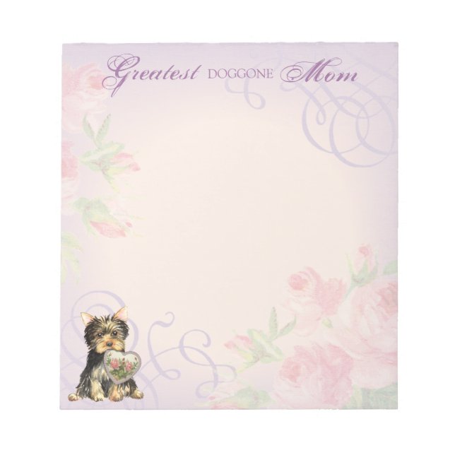 Yorkie Heart Mom Notepad (Front)