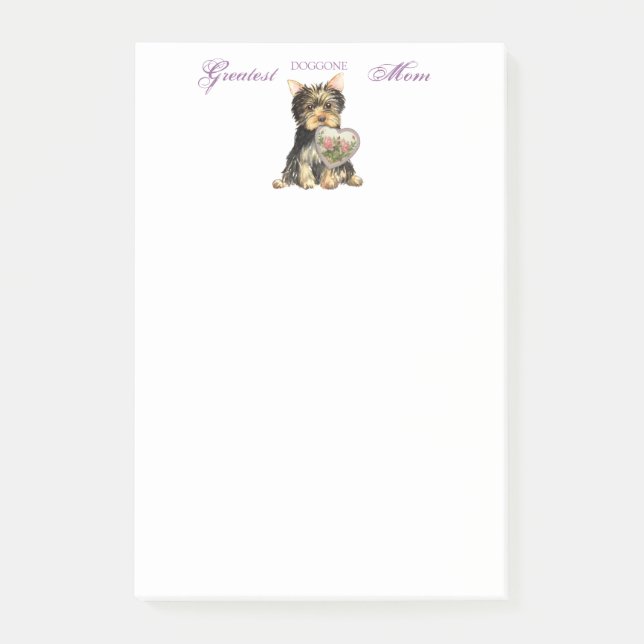 Yorkie Heart Mom Post-it Notes (Front)