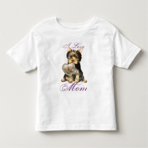 Yorkie Heart Mom Toddler T_shirt