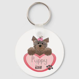 Yorkie-heart Puppylove Keychain