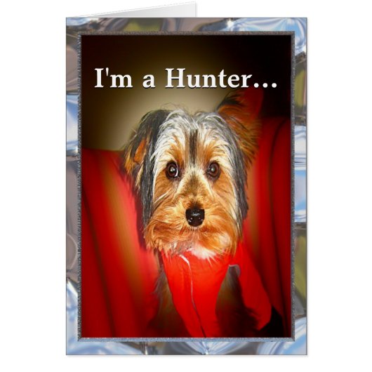 Yorkie Hunter Customizable Cards (Front)
