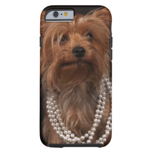 Yorkie in Pearl Necklace Tough iPhone 6 Case
