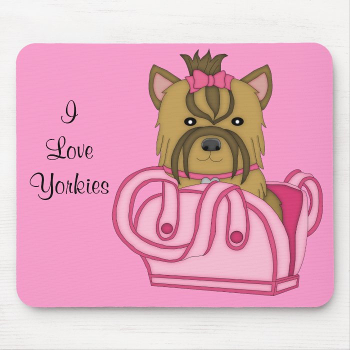 Yorkie in Purse Mousepad