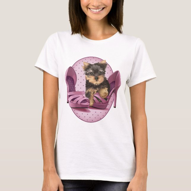 Yorkie in Shoe T-Shirt (Front)