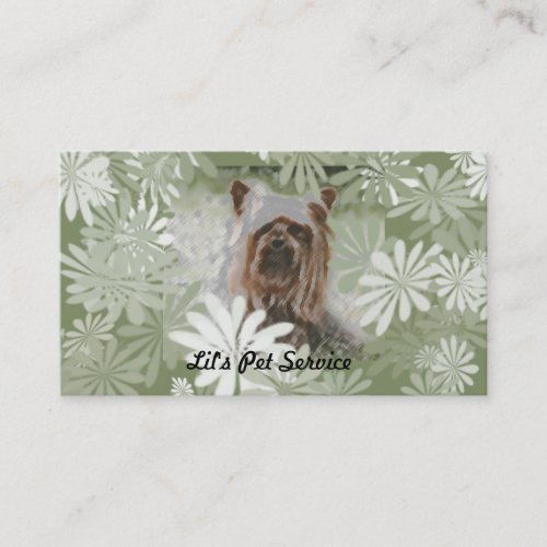 Yorkie in the Garden Business Card Template