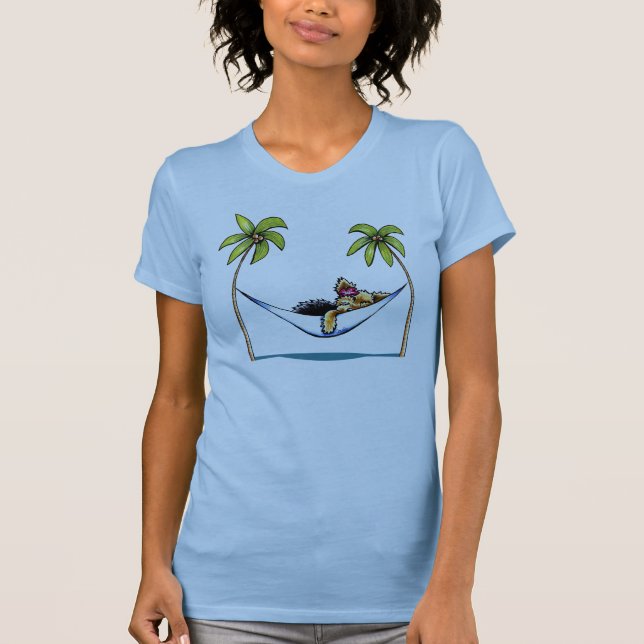 Yorkie Island Princess Off-Leash Art™ T-Shirt (Front)