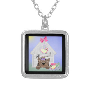 Yorkie - Large gold finish necklace