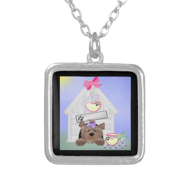 Yorkie - Large gold finish necklace (Front)